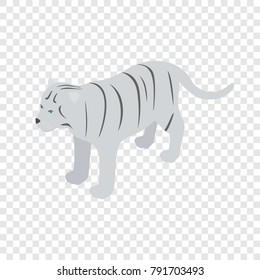 White tiger isometric icon 3d on a transparent background vector illustration