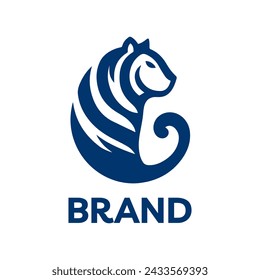 White Tiger logo, minimalist and elegant design