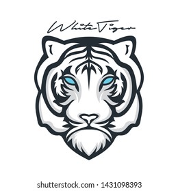 White Tiger Logotype Illustration  Design