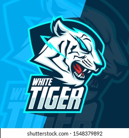 White Tiger Mascot Esport Logo Design