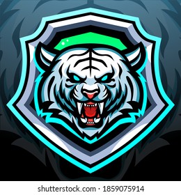 White tiger mascot. esport logo design