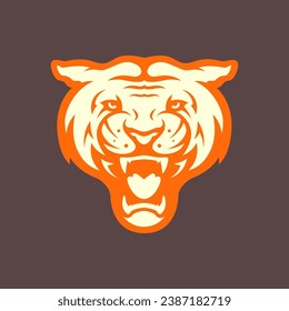 white tiger portrait roar beast wildlife carnivore modern mascot character cartoon sticker logo design vector icon illustration