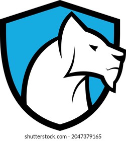 White Tiger With Shield Mascot logo for esport sport team