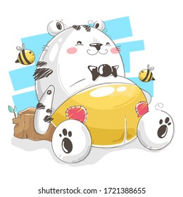 white tiger sleeping with bees
