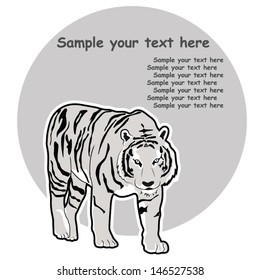 White Tiger Symbol, Vector Picture Background