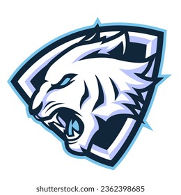 white tiger with triangle mascot esport game logo