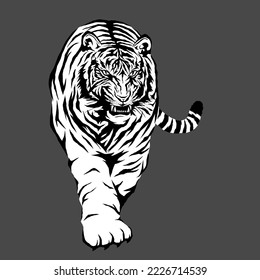 white tiger vector image, suitable for logo designs, t-shirts, stickers, captive logos, companies, icons, etc. eps format