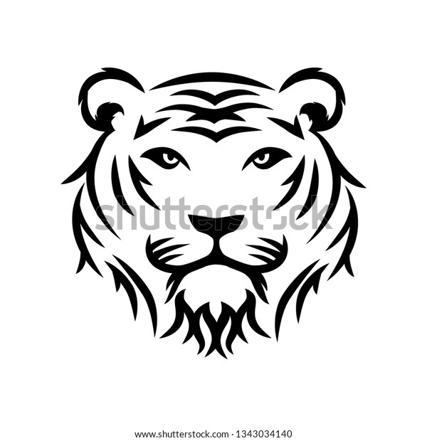 White Tiger Vector Logo Icon Stock Vector (Royalty Free) 1343034140