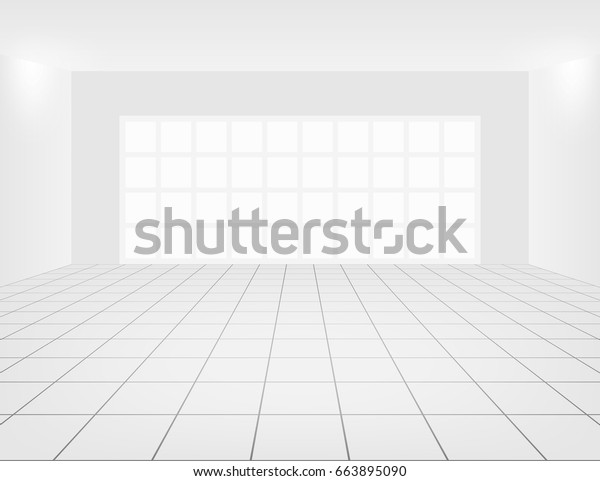 背景にタイルの床のグリッド線と部屋の内部 のベクター画像素材 ロイヤリティフリー