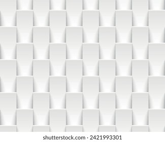 White tile geometric seamless pattern. Texture interior wall panel background