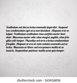 White Tile Vector Background with Ornament