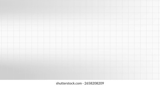 Pared de azulejo blanco y piso en el Vector del cuarto de baño de fondo sin fisuras, cocina vacía o cuarto de baño interior con superficie cuadrada de mosaico, patrón de rejilla de azulejos de cerámica, decoración de baño, ilustración 3d realista