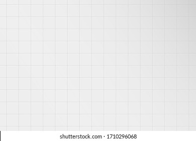 White tile wall. Pattern of ceramic tiled grid for bathroom, kitchen or toilet interior. Realistic 3d square tile with shadow. Vector illustration.