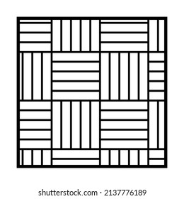 White tiles mosaic pattern. Fishbone parquet. Ceramic or stone material, bricks or wooden flour in home, street or outdoor. Kitchen interior for catalog flat vector illustration