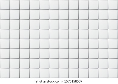 White tiles with soft grey shades seamless pattern for simple background, wallpaper, cover, web page template or interior construction element.