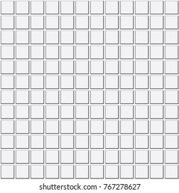 White tiles with thin gap. Vector texture.