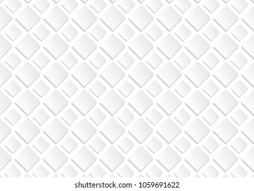 white tilted square paper cut art pattern background design by vector