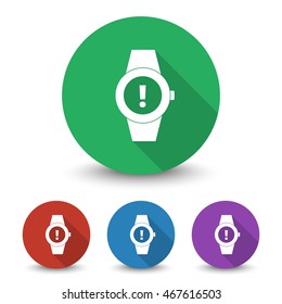White Time Alert icon in different colors set