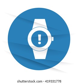 White Time Alert icon label on wrinkled paper