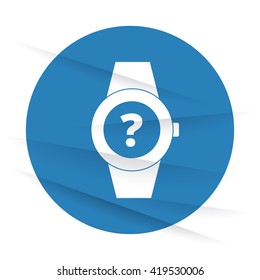 White Time Question icon label on wrinkled paper