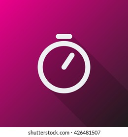 White Timer icon on pink background