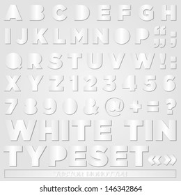 white tin alphabet