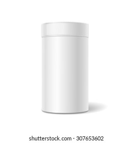 White tin box packaging container for tea or coffee isolated vector illustration