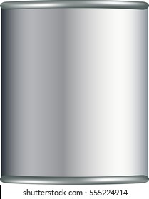 White tin can for instant coffee, cereal etc. Vector illustration for your design