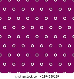 White tiny rings seamless pattern with purple background.