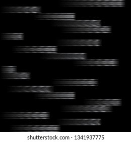 White tire track horizontal lines silhouettes isolated on black background