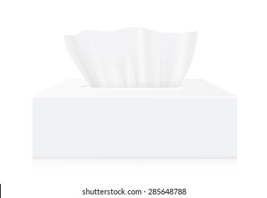 White Tissue box blank label and no text for mock up packaging 