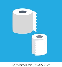 White tissue paper vector, tissue vector icon. Tissue on blue background