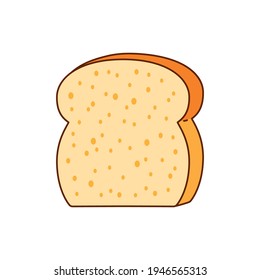 White toast bread slice isolated cartoon vector