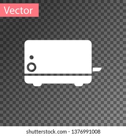 White Toaster icon isolated on transparent background. Vector Illustration