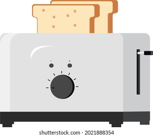 White toaster, illustration, vector on a white background.