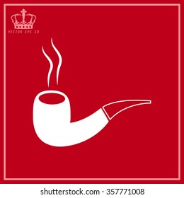 White Tobacco pipe. Vector 