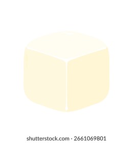 White Tofu vector. Tofu cartoon style isolated on white background. Vegetarian nutrition, healthy food.	