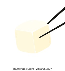 Weißer Tofu-Vektor. Tofu-Cartoon-Stil einzeln auf weißem Hintergrund. Vegetarische Ernährung, gesunde Ernährung.	