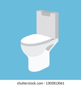 White toilet bowl vetor