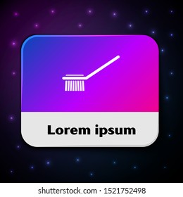 White Toilet brush icon isolated on black background. Rectangle color button. Vector Illustration