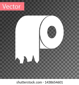 White Toilet paper roll icon isolated on transparent background. Vector Illustration