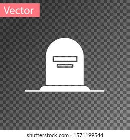 White Tombstone with RIP written on it icon isolated on transparent background. Grave icon.  Vector Illustration
