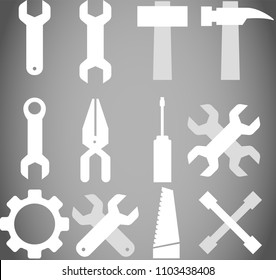 White Tool icon set