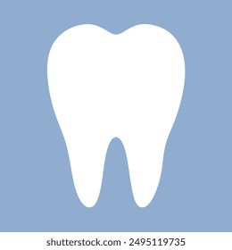 white tooth in blue background.art and illustrator.vector artwork.
