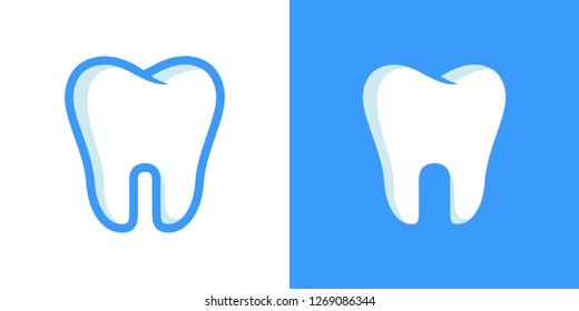 White Tooth icon - dental logo template vector