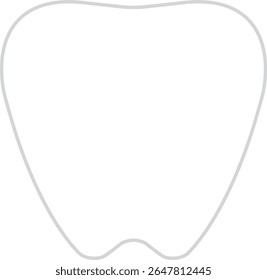 White Tooth Icon with Gray Outline – Dental Vector Illustration