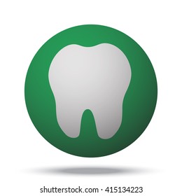 White Tooth icon on green ball