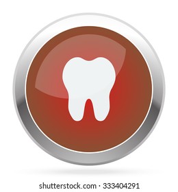 White Tooth icon on red web app button