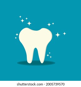 Ilustración de dientes blancos. Imagen vectorial simple con diente. Imagen dental.