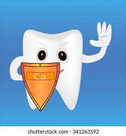 white tooth is protected by a shield of calcium